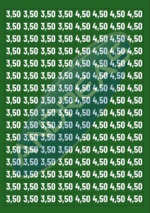 Cenówki kaucyjne zielone  3,50 i 4,50
